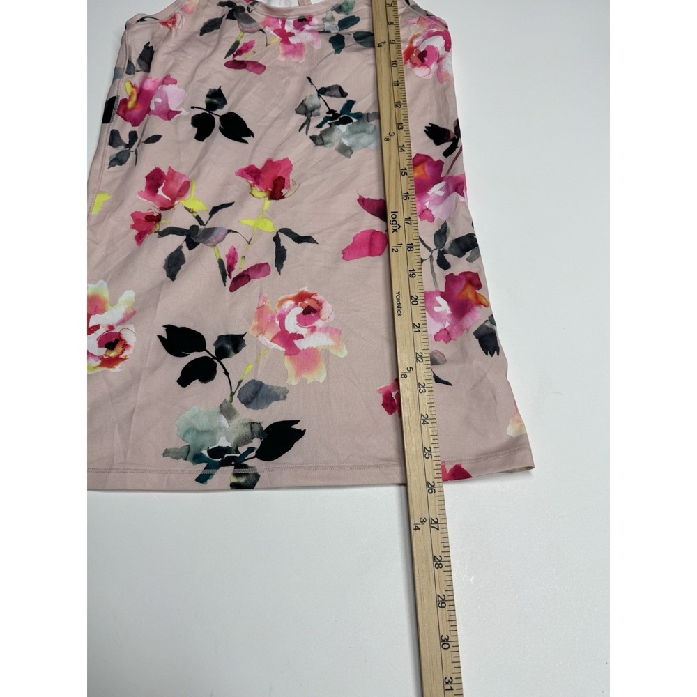 Athleta Tank Top Womens XS Shanti Pink Floral Printed Racerback Shirt Stretch - Picture 3 of 9
